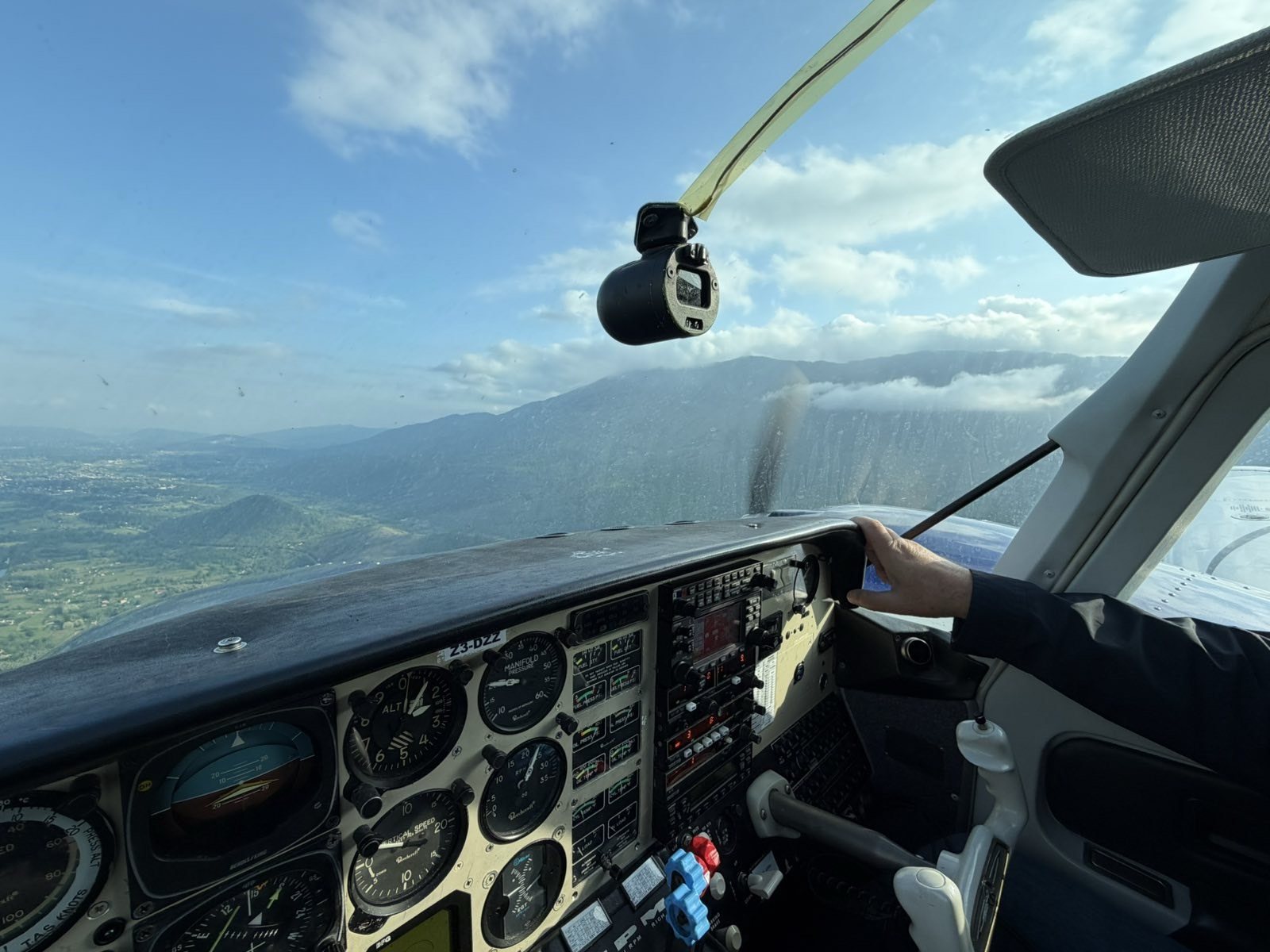 Aeroplane cockpit training over Montenegro
