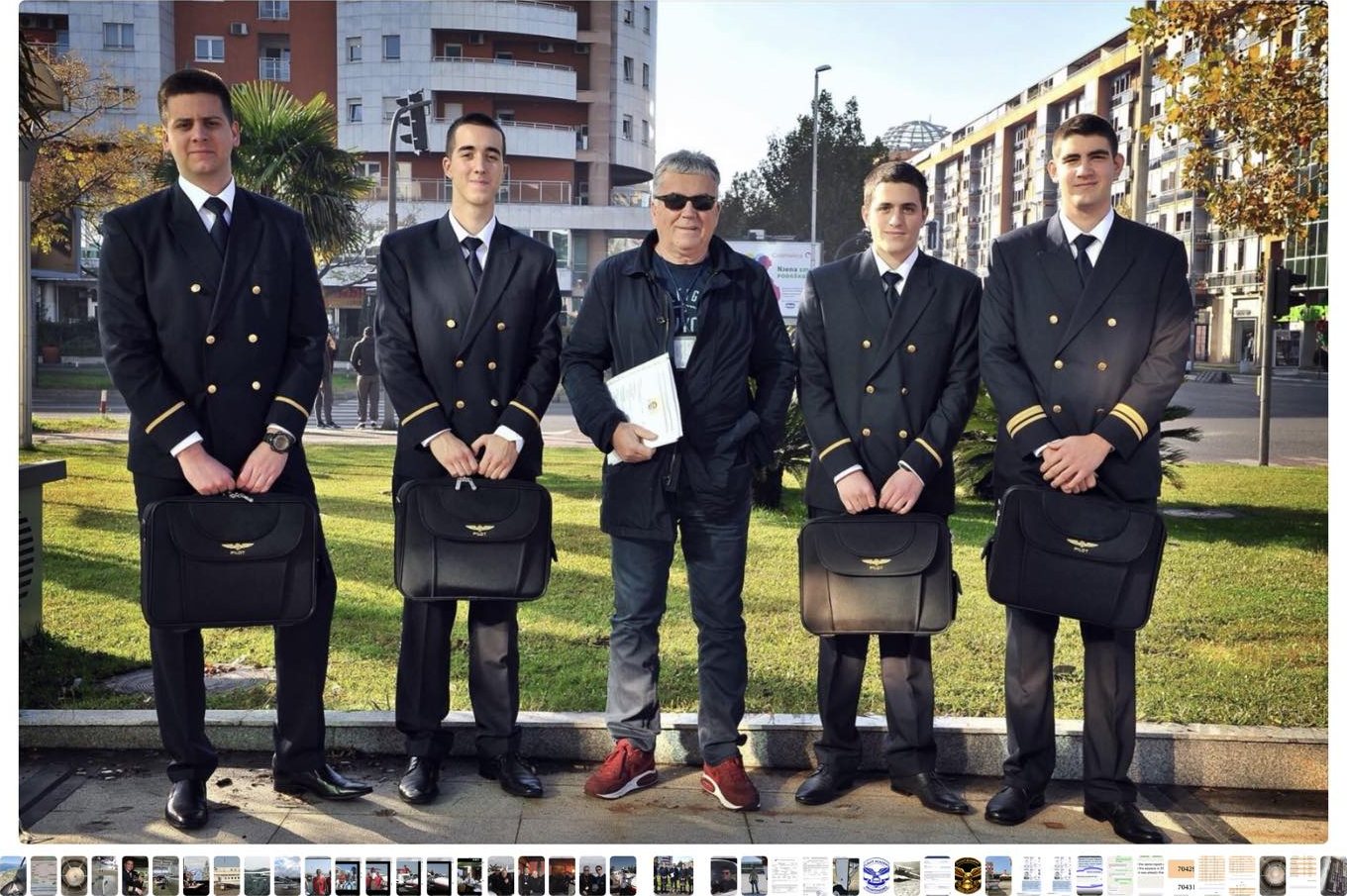 Former students in pilot uniforms
