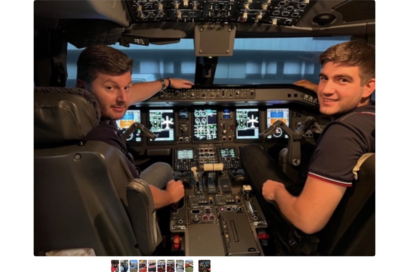 Students in a simulator cockpit
