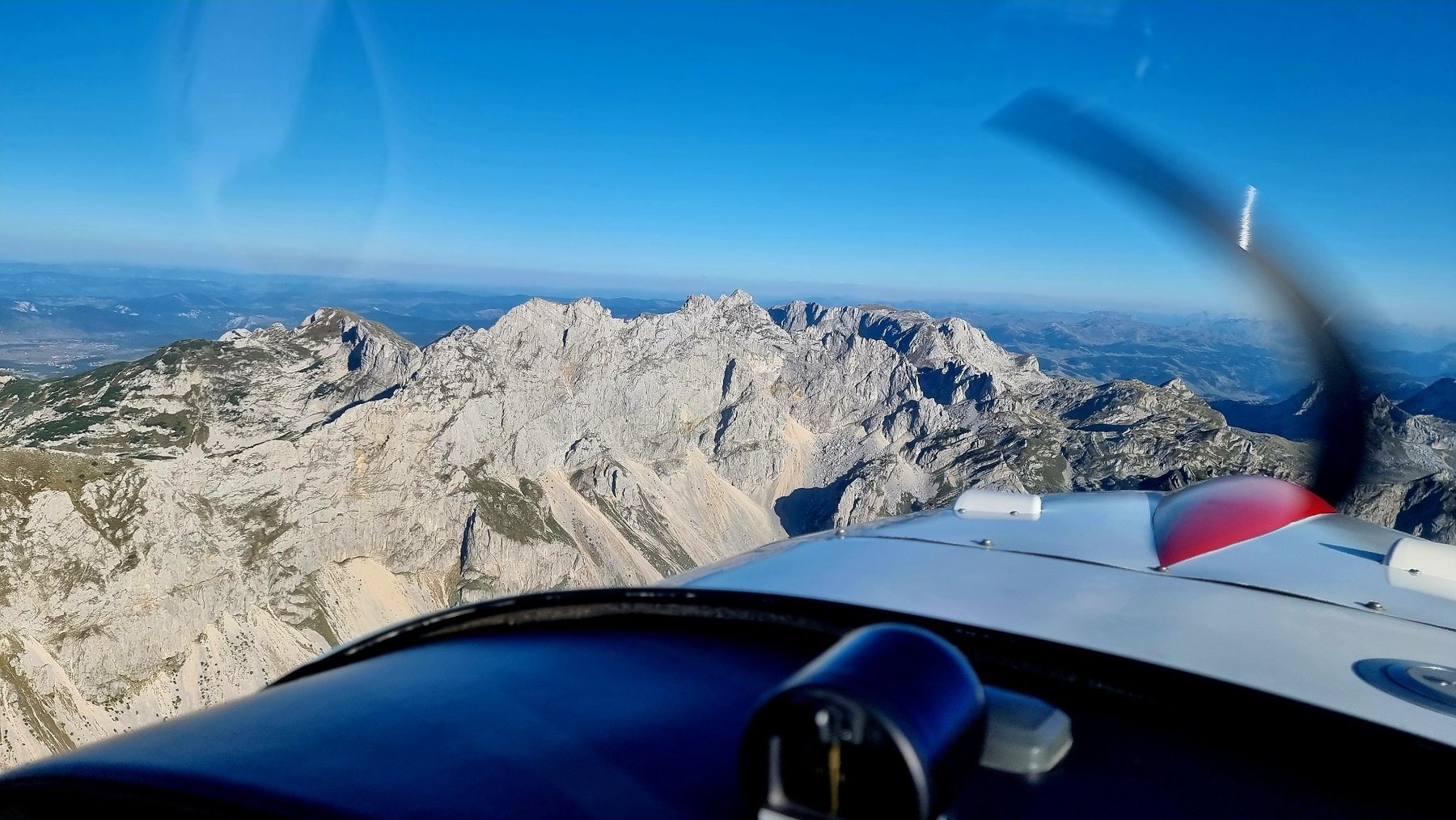Pilot over Montenegrin mountains
